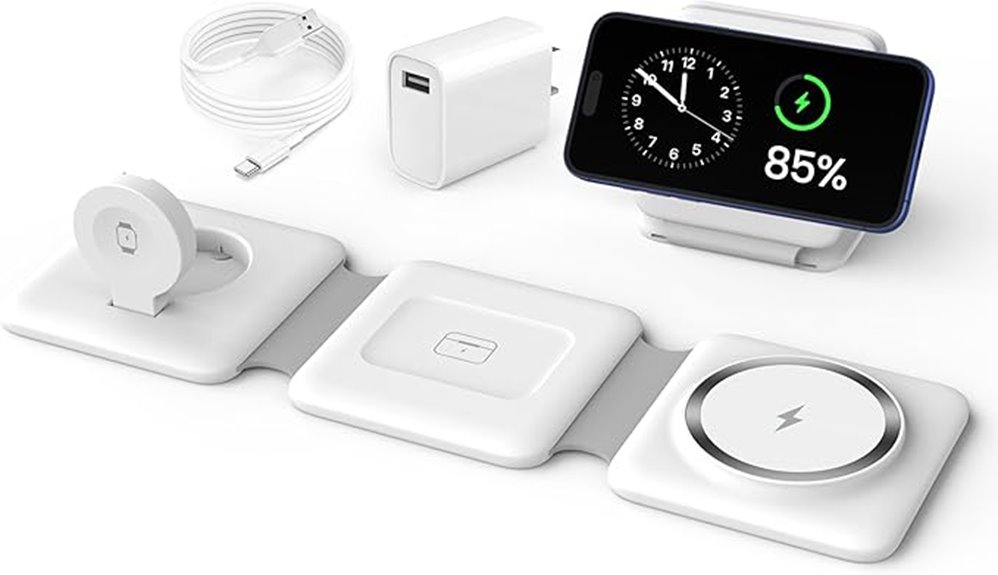 Best 3-in-1 travel wireless charger (phone/watch/earbuds) 3 apple foldable 3 in 1 charger