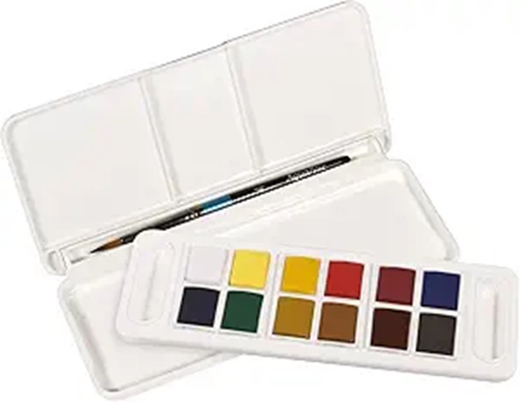 Best Watercolor Travel Sets (Pan Paints) for Artists on the Go 3 aquafine 12 piece watercolor travel