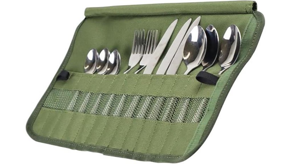 army green portable cutlery