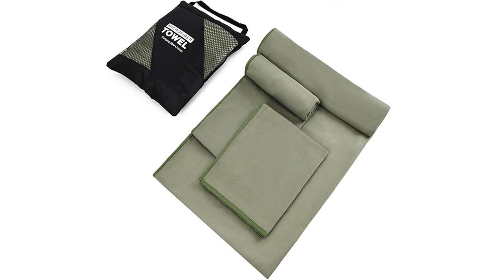 Quick-Dry Travel Towels (Small + Large): Traveler's Favorite 11 army green quick dry towel