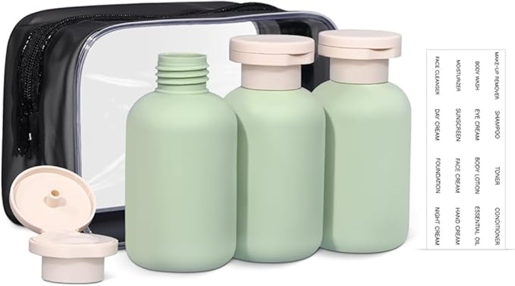 asevat 3 piece refillable bottles