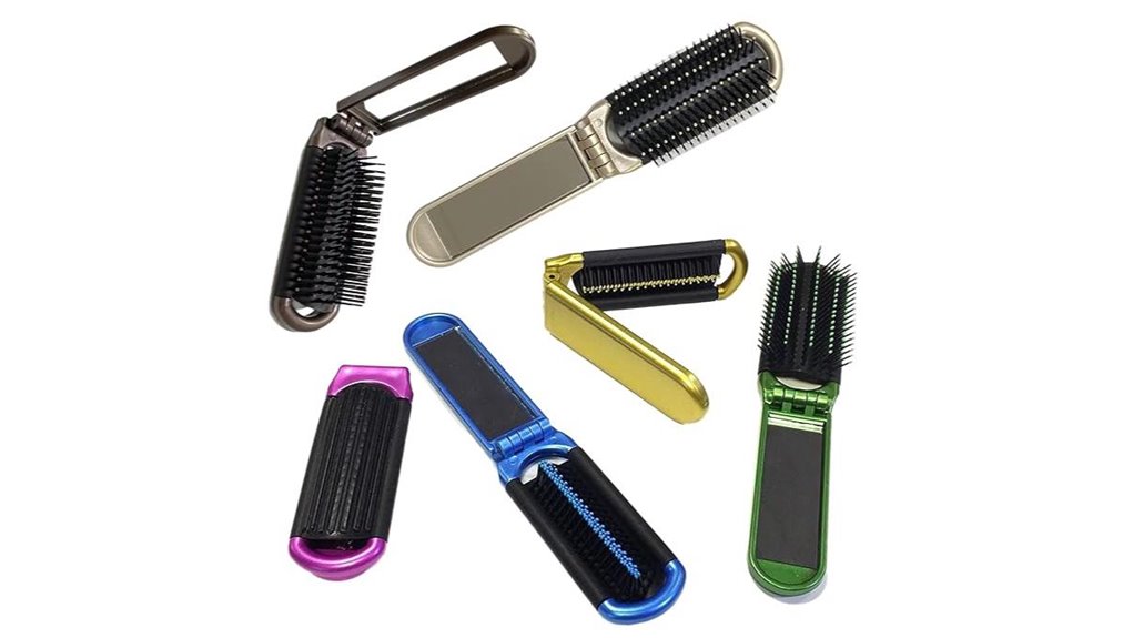 Best Foldable Travel Hair Brushes with Mirrors for On-the-Go 12 assorted folding mirror brush