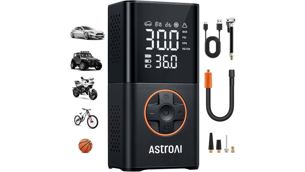 Travel-Ready Compact Bike Pumps: Mini & Efficient 6 astroai l7 display compressor