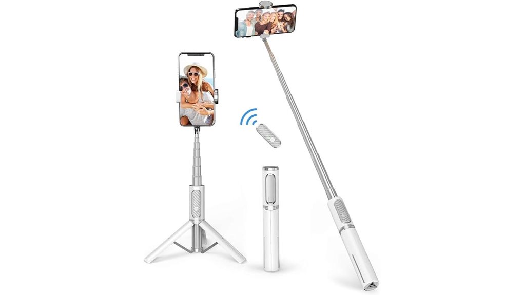 Selfie Sticks That Double as Tripods With Sturdy Hinges 12 atumtek 3 in 1 bluetooth tripod