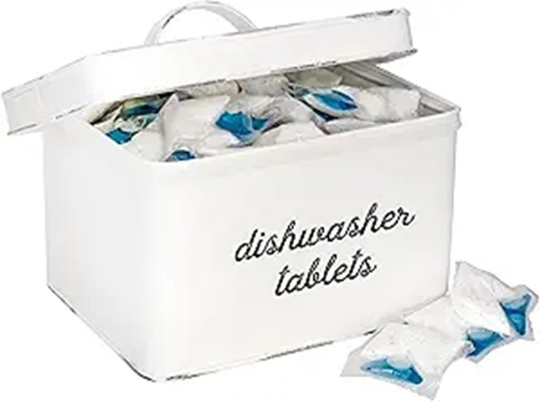 Best Dishwasher Pod Containers That Keep Your Sink Spotless 2 auldhome white dish holder