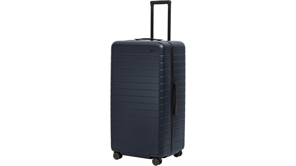 Durable Checked Luggage That Endures Long Trips 13 away large navy spinner