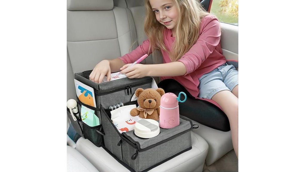 Must-Have Wipe-Clean Backseat Snack Trays for Family Travel 11 backseat cup holder organizer