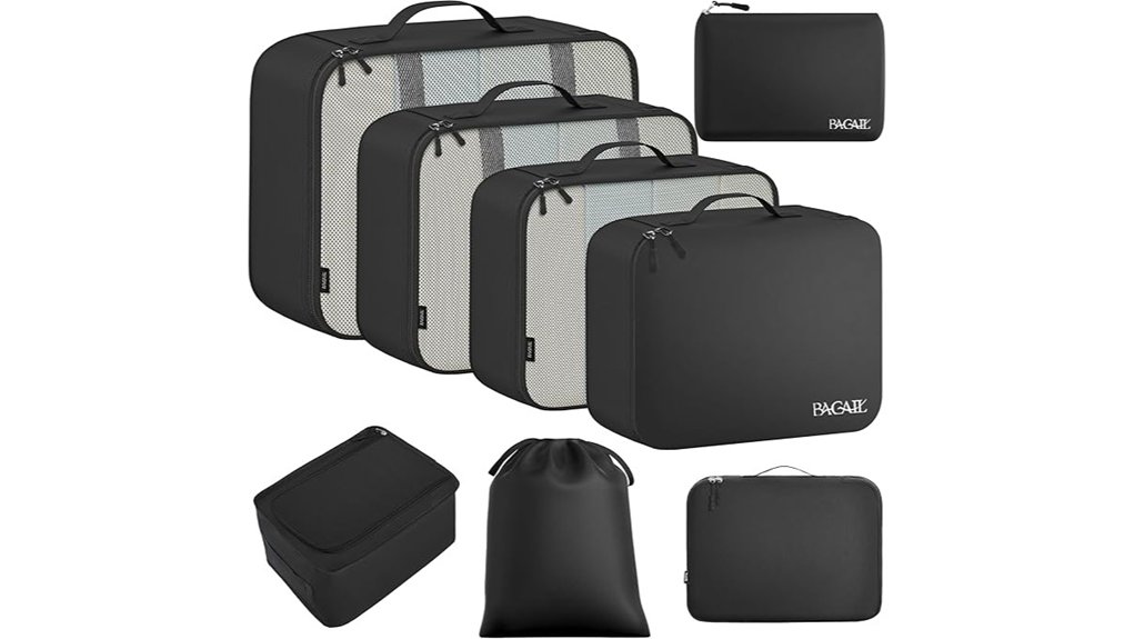 Underwear & Socks Packing Cubes Small Cube Sets That Organize Effortlessly 11 bagail jet black cubes