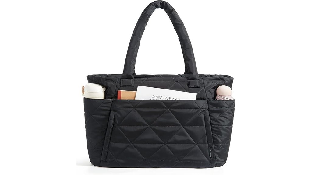 Tote Bags with a Zipper Top (Anti-Spill Travel Totes) SpillFree 11 bagsmart quilted zippered tote
