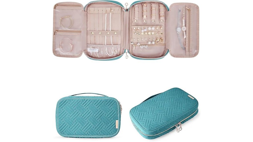 Travel Jewelry Organizers: No Tangling, No Lost Studs 6 bagsmart teal travel case