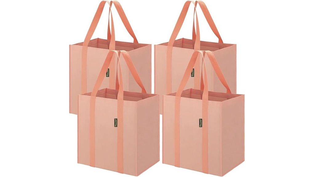 Best Foldable Tote Bags with Reinforced Bottoms (Market Runs) 4 baleine 4 pack reusable bags