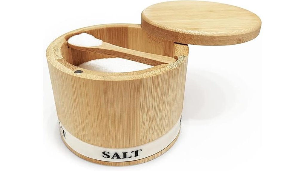 bamboo magnetic salt box