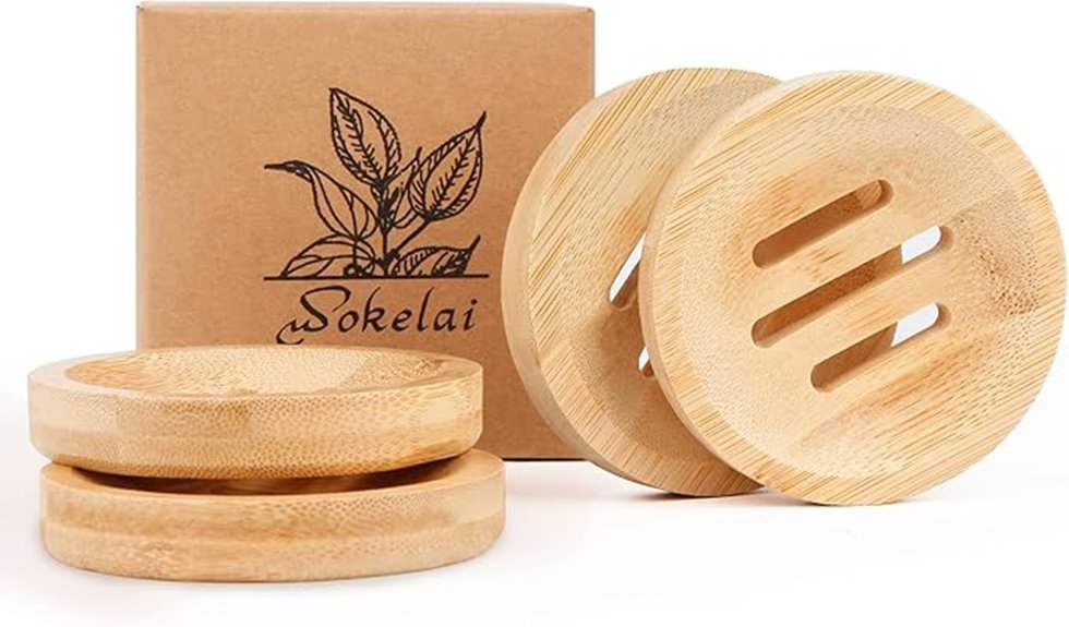 Shampoo Bar Holders with Drainage – No More Mushy Bars 6 bamboo soap 4 holder dish