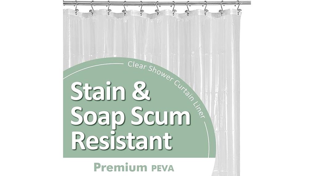 Shower Curtain Liner (Mildew-Resistant) That Keeps Mildew Away 1 barossa clear peva liner