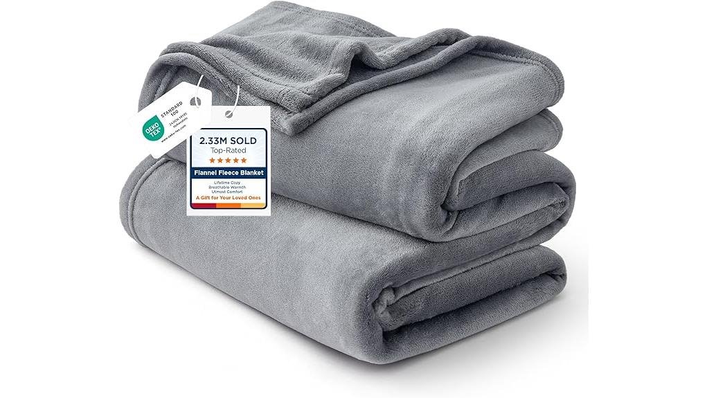 bedsure grey fleece queen