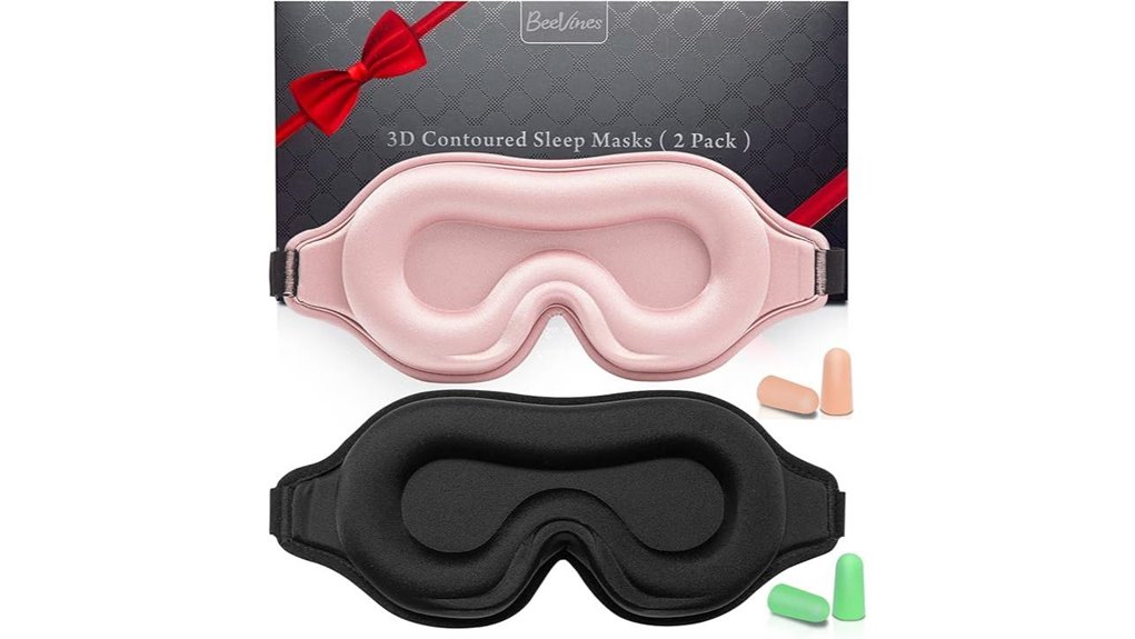 Travel Sleep Masks for Lash Extensions: Deep Eye Cups That Work 2 beevines 3d adjustable mask
