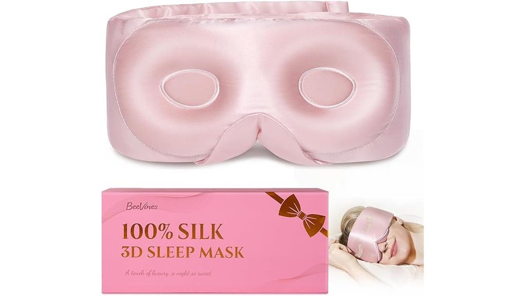 Travel Sleep Masks for Lash Extensions: Deep Eye Cups That Work 13 beevines silk sleep mask