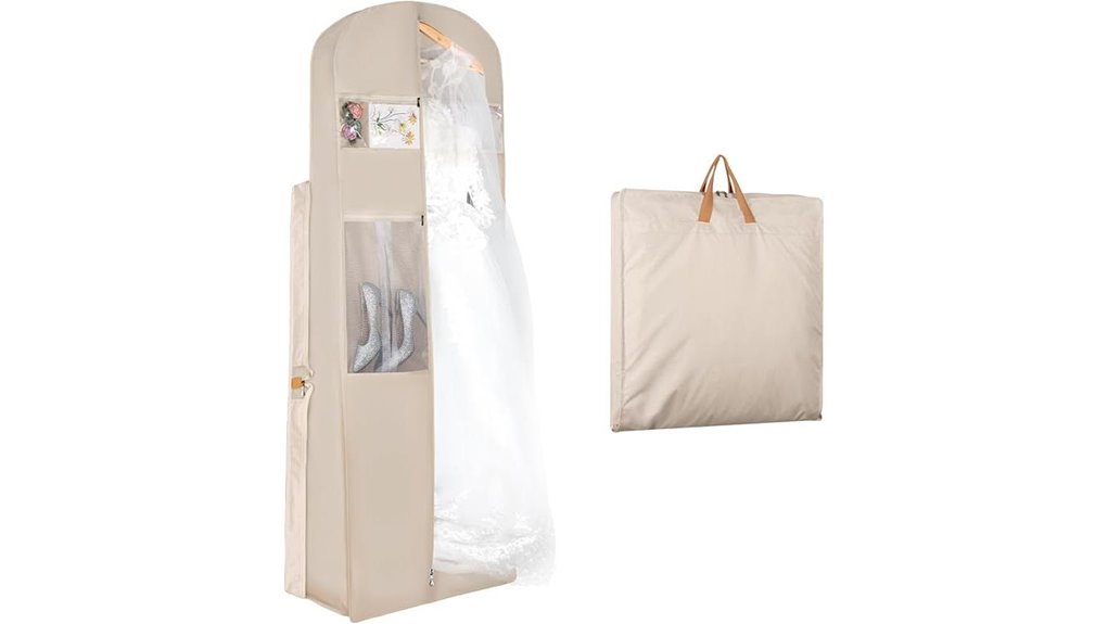 Best Dress Bags That Won't Crease on Your Wedding Trip 14 beige 72 inch bridal bag