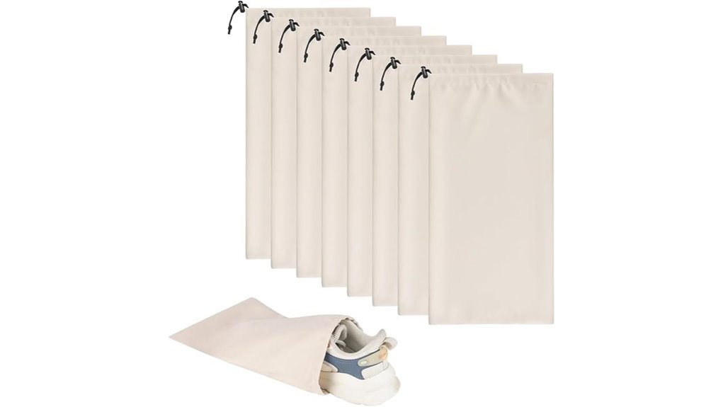 beige shoe packing bags