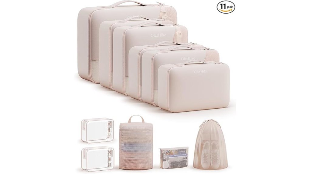 Set-Matching Luggage Organizers for Popular Suitcase Sizes 8 beige tsa packing cubes