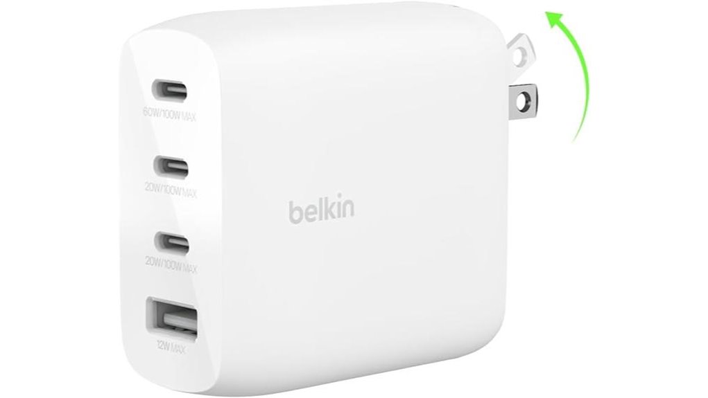 Top Wall Chargers with USBC Ports (GaN) Keep Devices Charged 14 belkin 112w gan 4 port