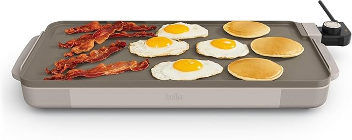 Electric Griddle (Nonstick) That Makes Breakfast Easy 12 bella 10x20 electric griddle