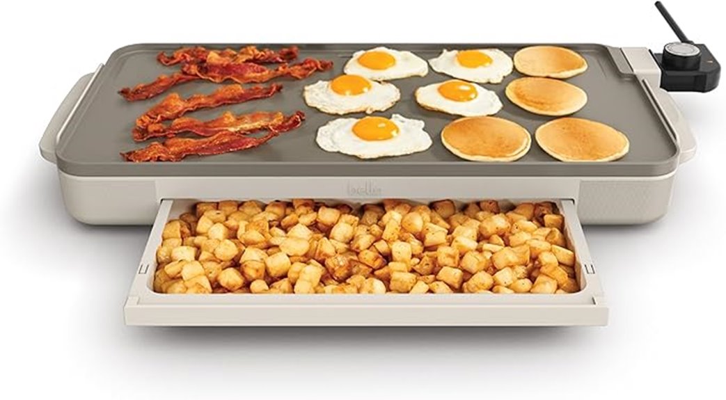 Electric Griddle (Nonstick) That Makes Breakfast Easy 7 bella 10x20 nonstick griddle