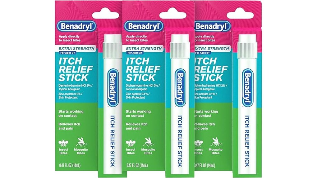 Best Bug Bite Relief Sticks That Soften Pain 1 benadryl anti itch stick trio