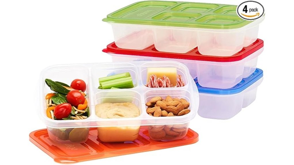 Bento Boxes with Tight Seals That Keep Food Fresh on Trains 3 bentgo easyboxes 5 compartment containers