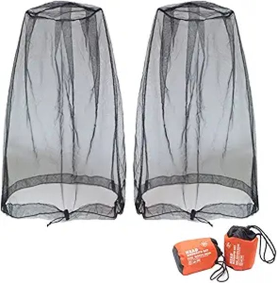 Mosquito Head Nets That Keep You Safe & Comfortable, Fine Mesh 12 benvo mosquito hood bag