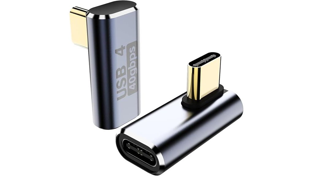 Highly Reliable USB-C Right‑Angle Adapter (Strain Relief) 4 berlat 90 usb c 2 pack