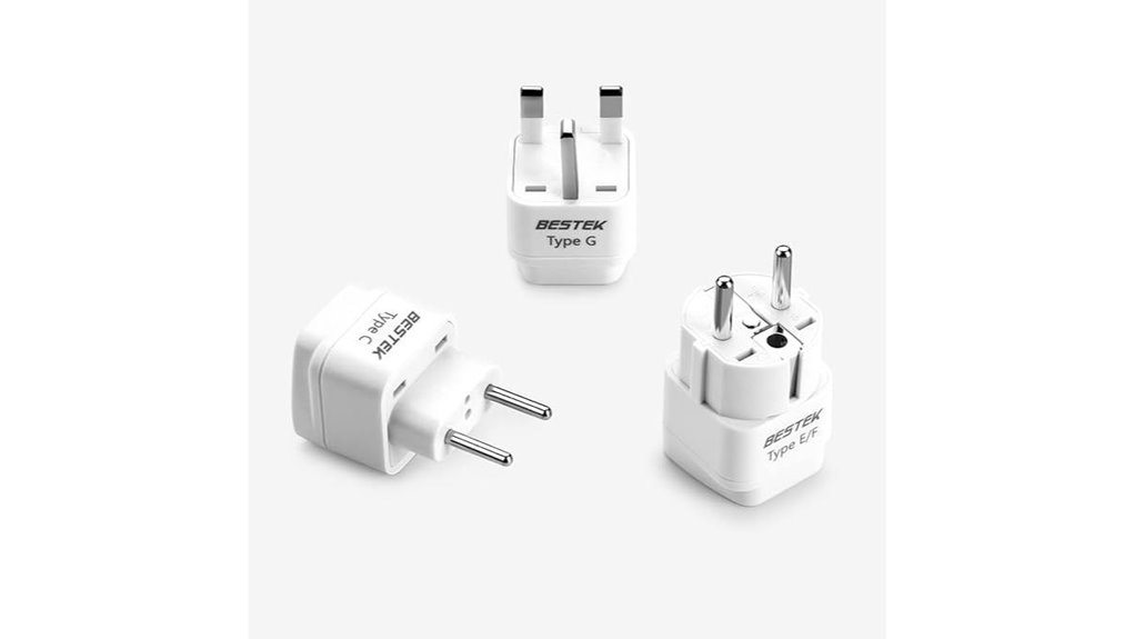 bestek 3 pack european adapter