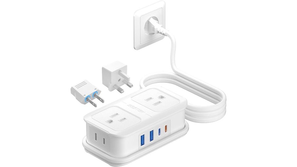 Top Travel Adapters with Grounded Outlets for Safer Hotel Stay 9 bestek european 4 outlet usb
