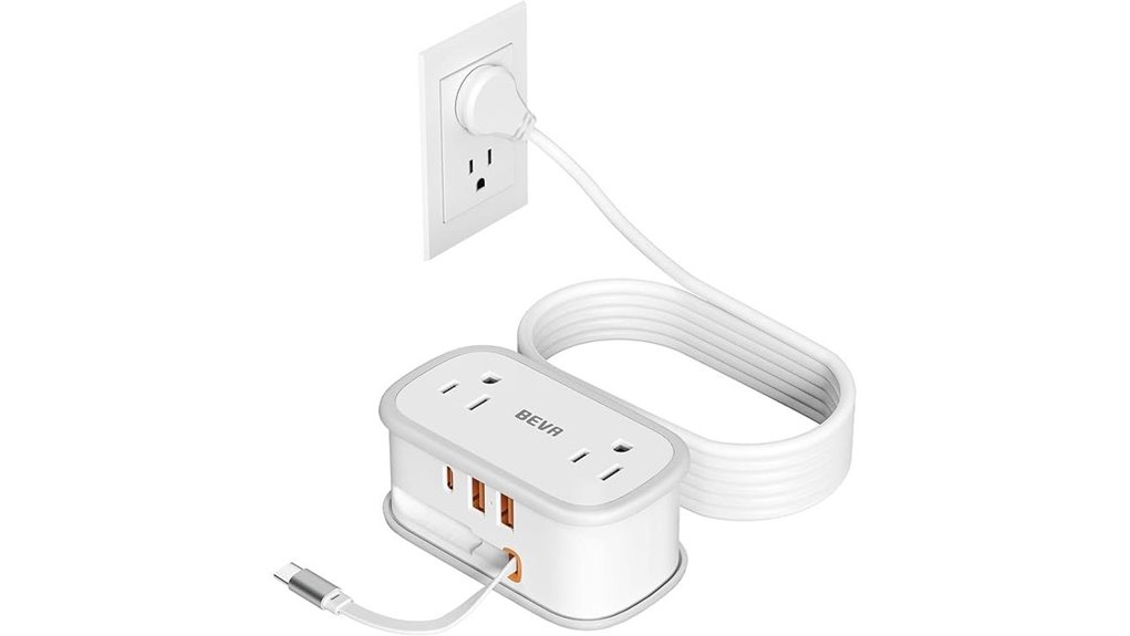 Essential Flat-Plug Power Strips for Travelers 8 beva compact usb c strip