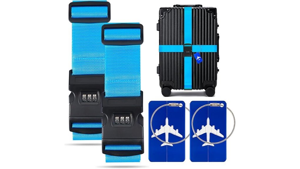 Top Luggage Straps with Combination Locks Worth the Cost 9 bilione 2 pack password locked straps