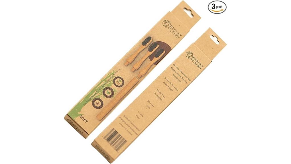 biodegradable bamboo 3 head brush