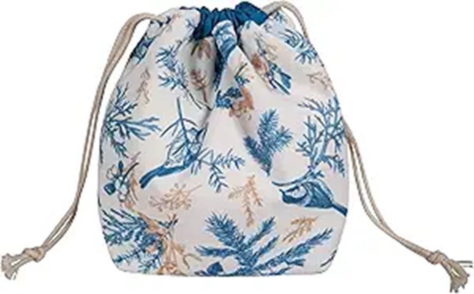 bird patterned tangle free yarn bag