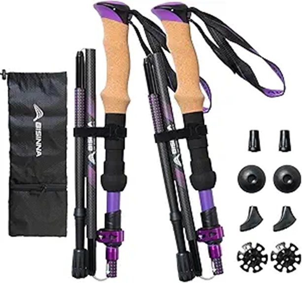 Best Hiking Poles (Carbon Fiber Folding) for Trail Lightness 8 bisinna carbon trekking poles