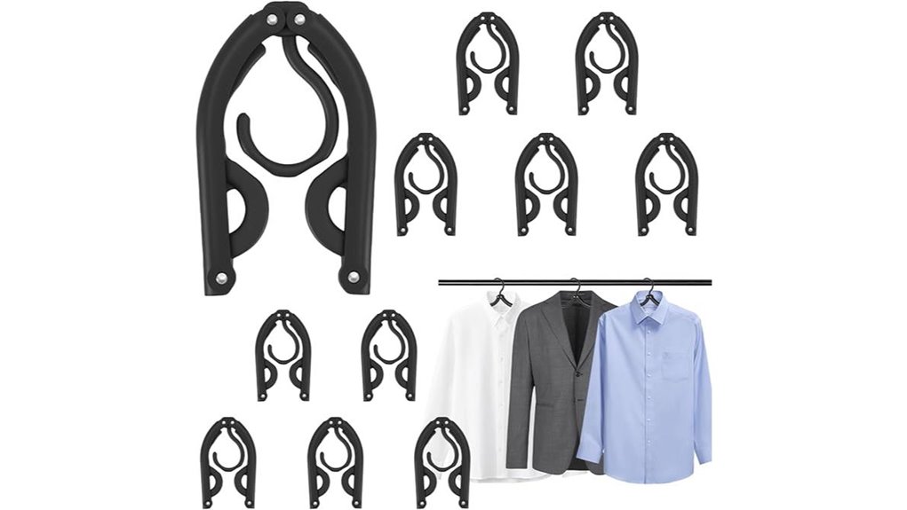 Travel Hangers That Fold, Pack Light, and Last a Long Time 9 black 10 fold travel hangers