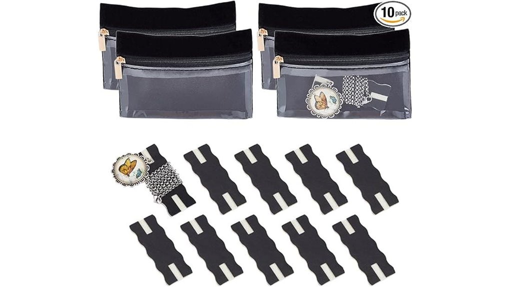 black 10 piece tangle free organizer