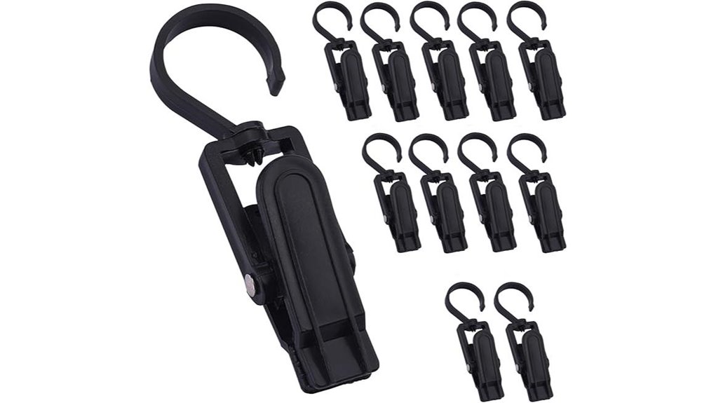 black 12 piece swivel hooks