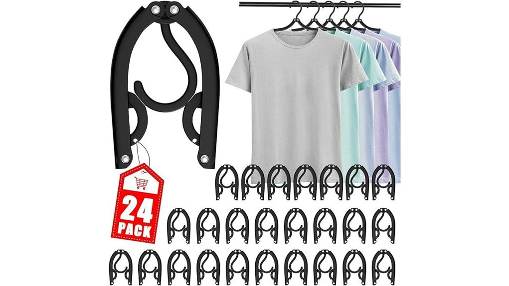 Travel Hangers That Fold, Pack Light, and Last a Long Time 6 black 24 unit folding hangers