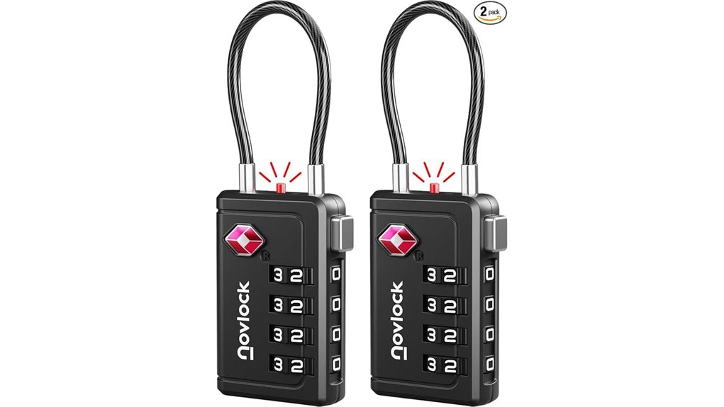 Top Luggage Locks with Inspection Indicators (Easy Check) 5 black 2 pack tsa locks