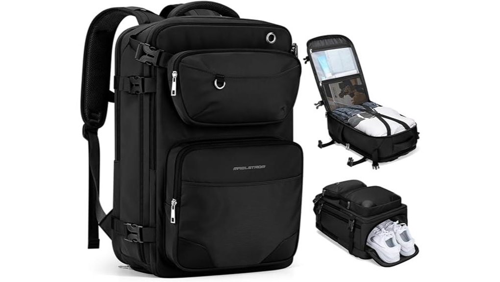 Best Carry‑On Backpacks with Dedicated Shoe Compartment 5 black 35l waterproof backpack
