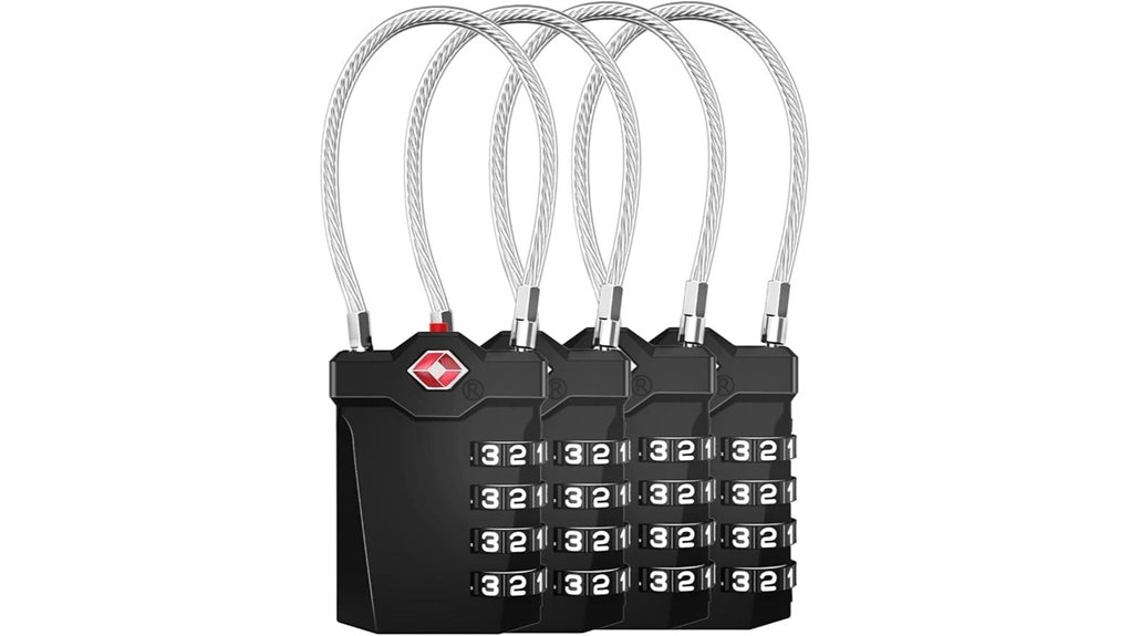 Big-Dial TSA Locks: Read Easily in Low Light 15 black 4 digit tsa locks