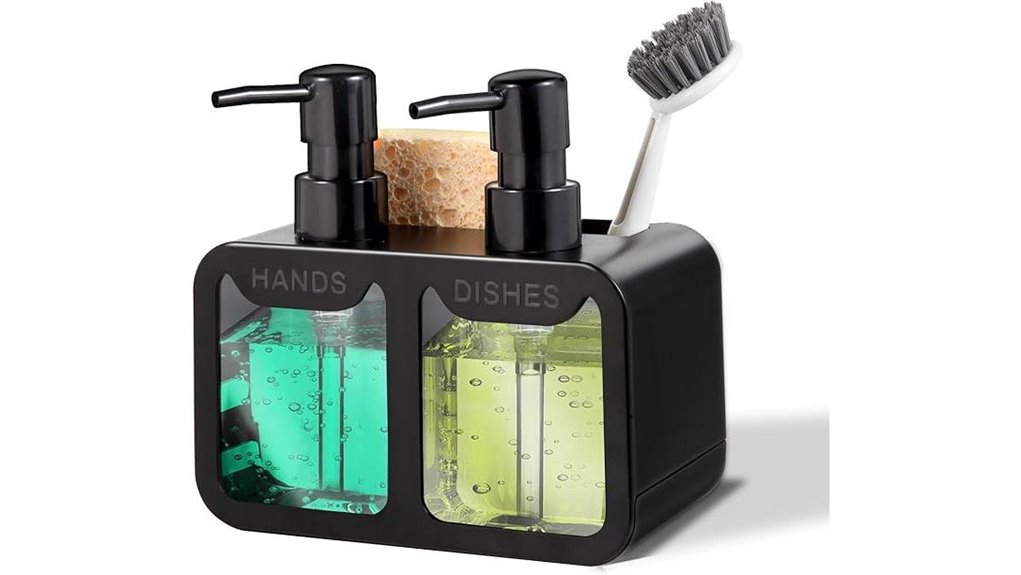 Best Dish Soap Dispenser With Sponge Holder 8 black 4 in 1 soap dispenser