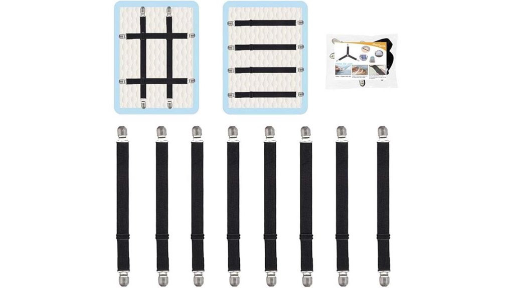 Best Travel Sheet Straps That Keep Bedding in Place 5 black adjustable sheet clips