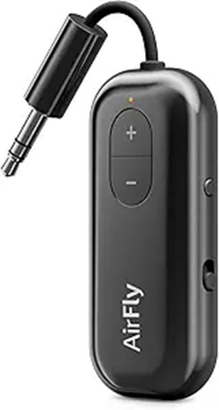 Top Bluetooth Audio Transmitters for Airplane Entertainment 7 black airfly bluetooth transmitter