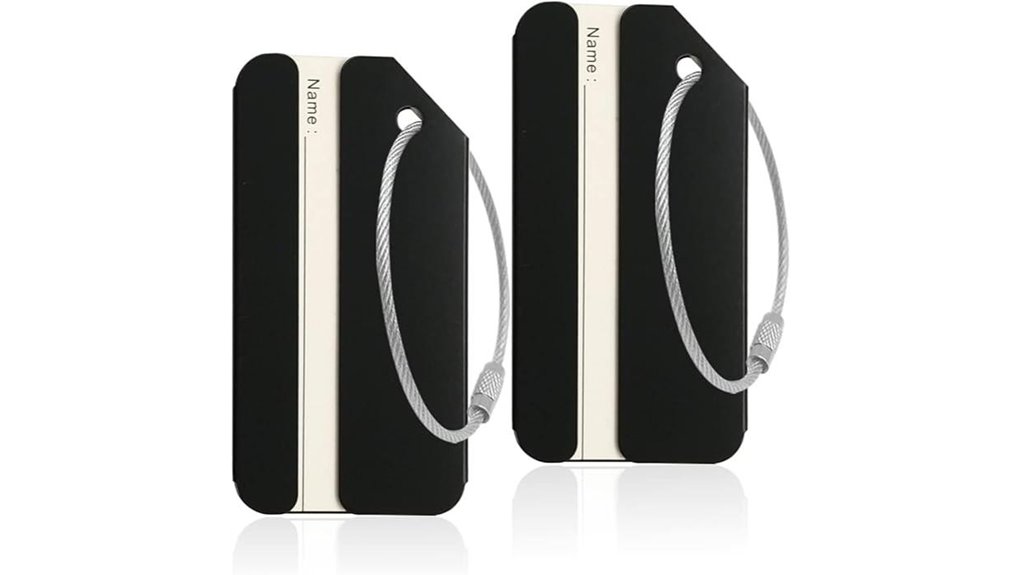 black aluminum id tags