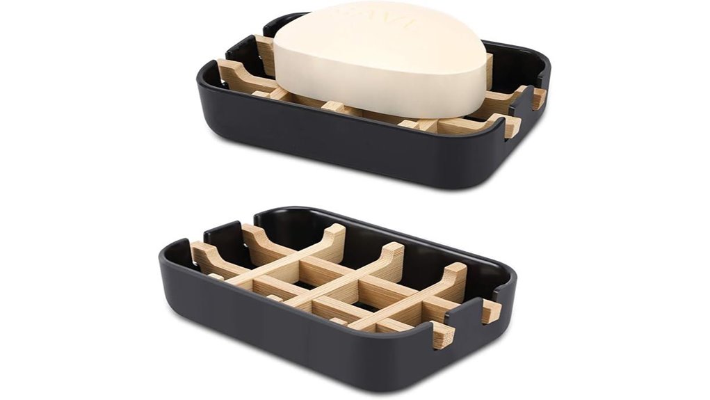 Best Soap Dishes for Shampoo Bars: Drainage That Works 14 black bamboo drainage dish